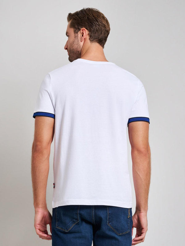 Beverly Hills Polo Club RIBBED SLEEVE MODERN SLIM FIT T-SHIRT GHOST WHITE