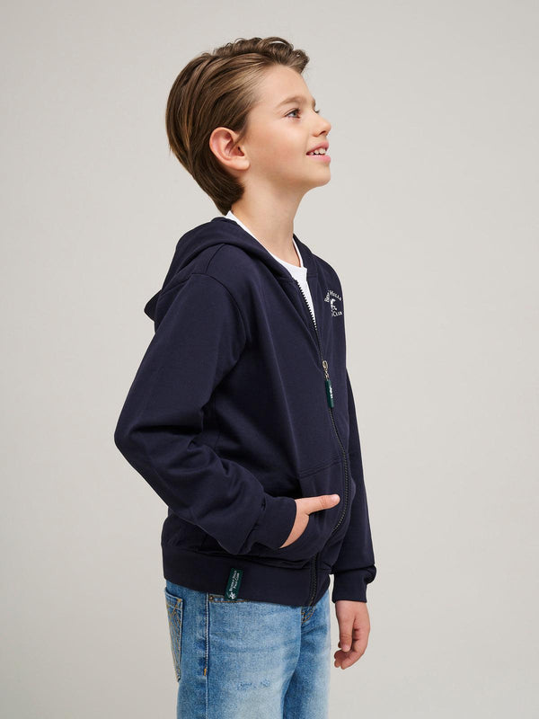 Beverly Hills Polo Club SIGNATURE POLO PONY ZIP HOODIE NAVY
