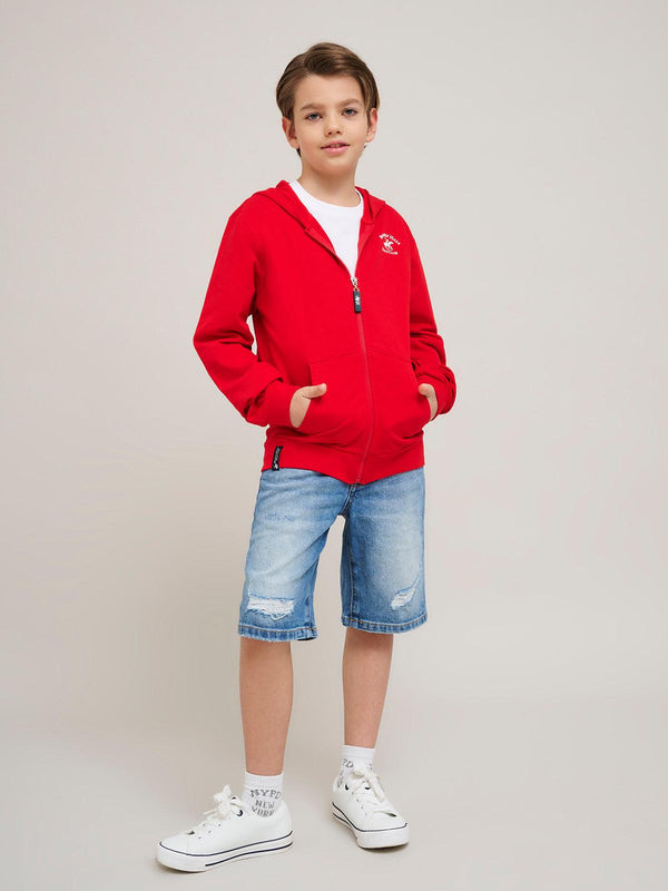Beverly Hills Polo Club SIGNATURE POLO PONY ZIP HOODIE RED