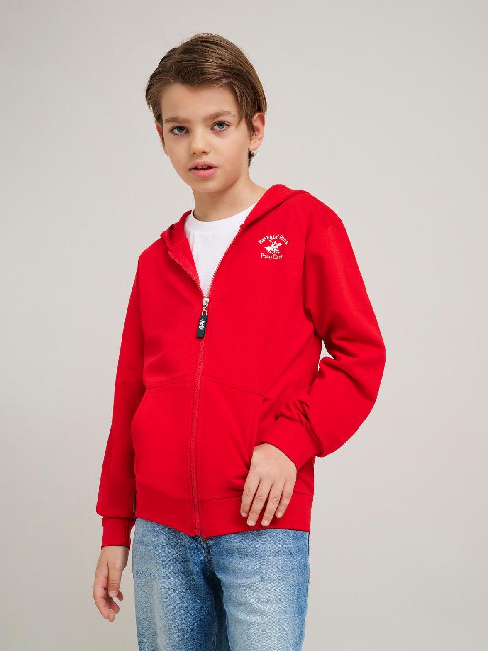 beverly hills polo club SIGNATURE POLO PONY ZIP HOODIE RED