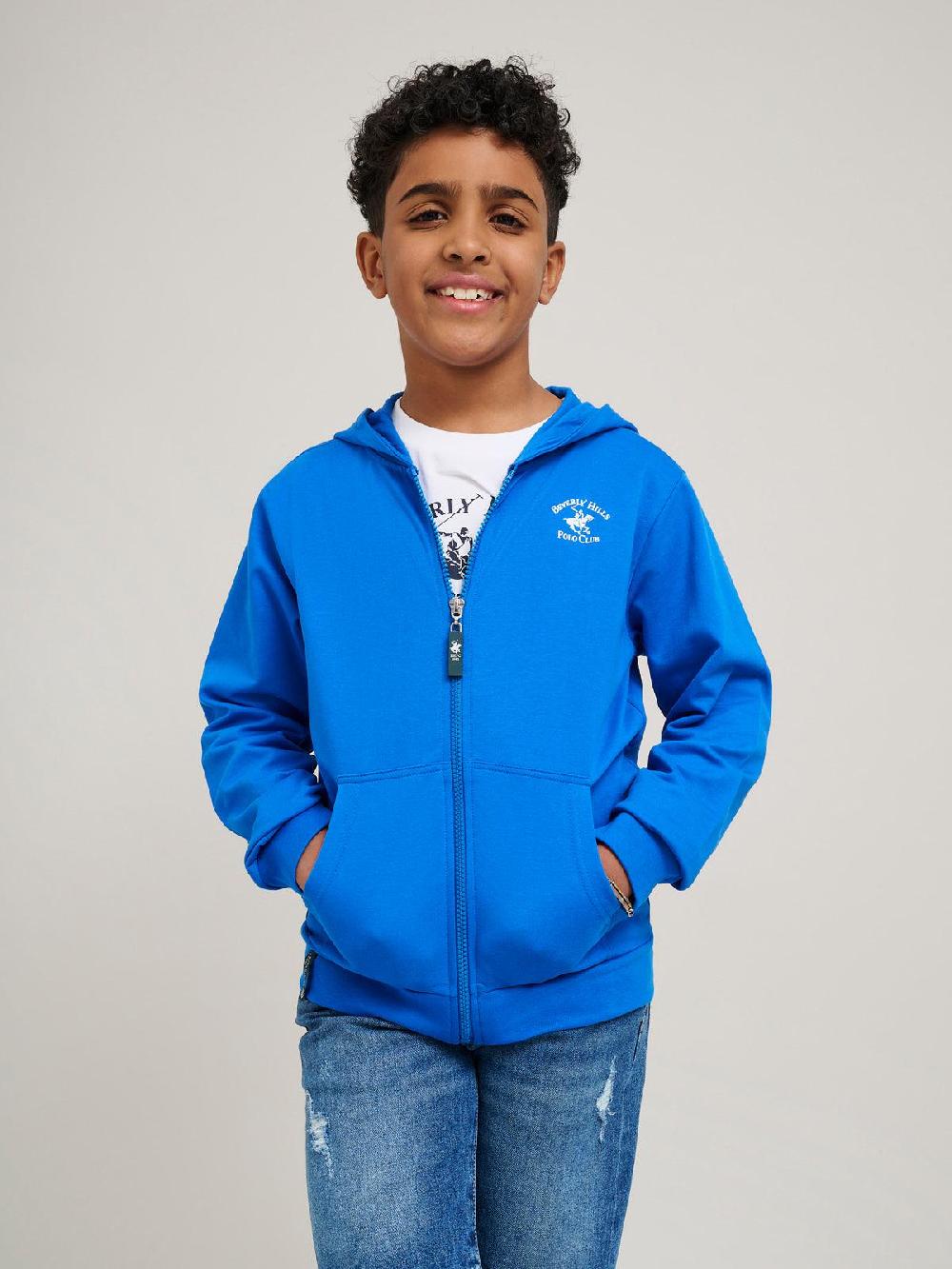 beverly hills polo club SIGNATURE POLO PONY ZIP HOODIE ROYAL