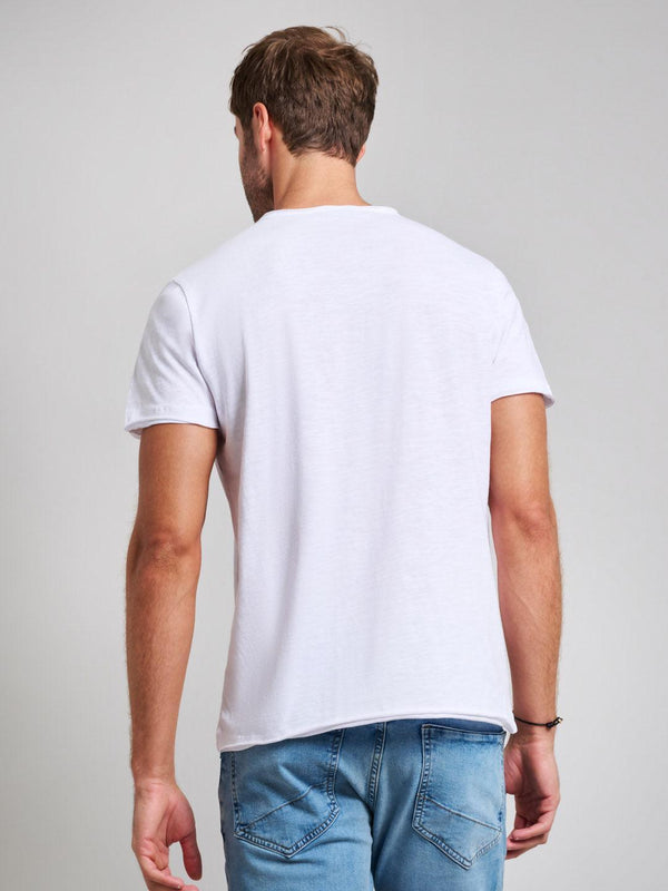 Beverly Hills Polo Club SLUB COTTON HENLEY T-SHIRT T-SHIRT GHOST WHITE