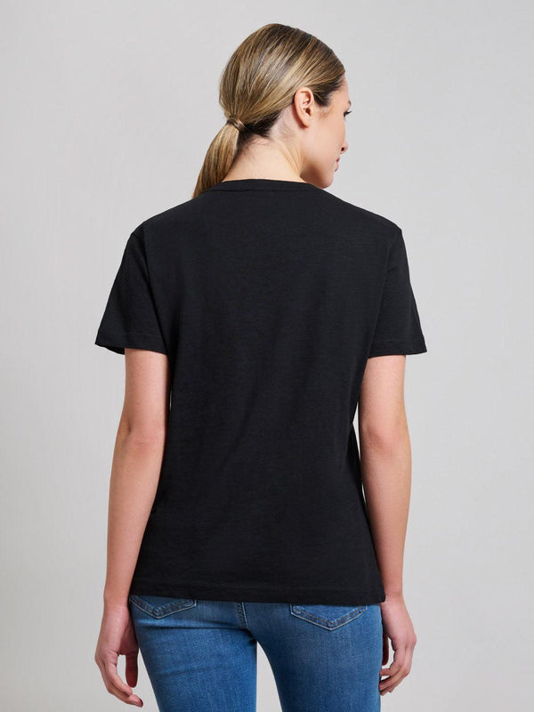 Beverly Hills Polo Club SLUB JERSEY DEEP V T-SHIRT CLUB BLACK