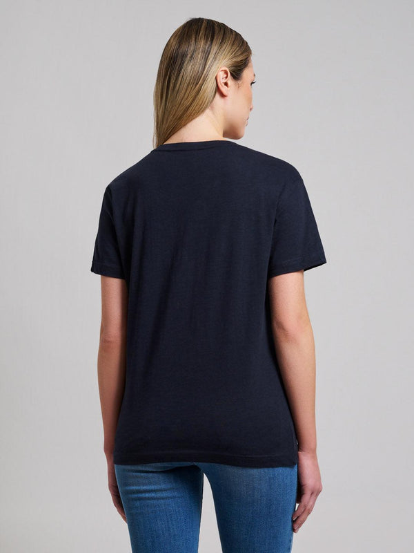 Beverly Hills Polo Club SLUB JERSEY DEEP V T-SHIRT DARK NAVY