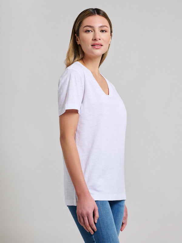 Beverly Hills Polo Club SLUB JERSEY DEEP V T-SHIRT GHOST WHITE