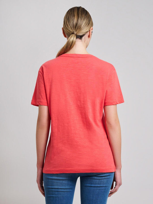 Beverly Hills Polo Club SLUB JERSEY DEEP V T-SHIRT SUNSHINE PEACH