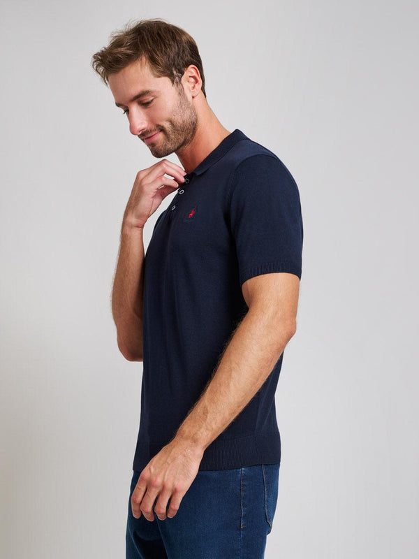 Beverly Hills Polo Club SOFT COTTON MODERN SLIM FIT POLO SHIRT DARK NAVY