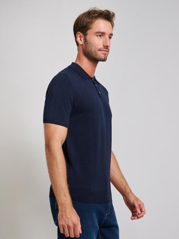 Beverly Hills Polo Club SOFT COTTON MODERN SLIM FIT POLO SHIRT DARK NAVY