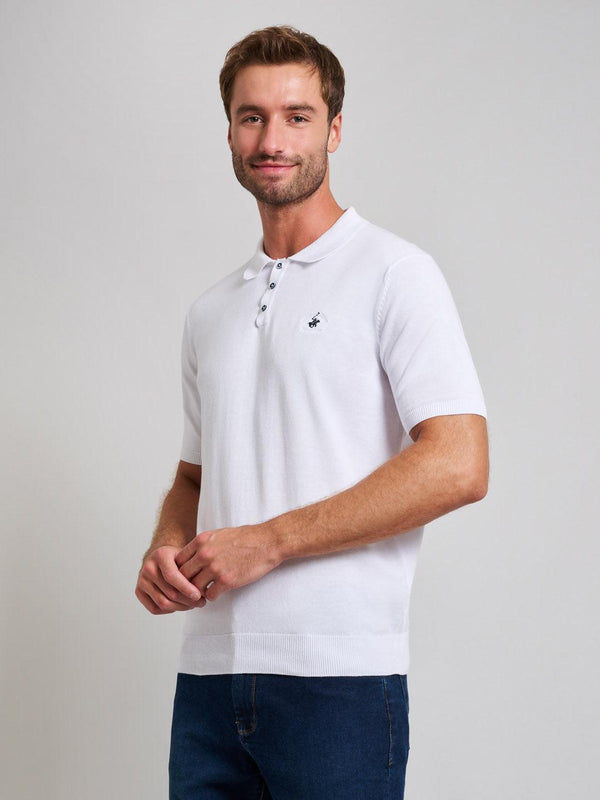 Beverly Hills Polo Club SOFT COTTON MODERN SLIM FIT POLO SHIRT GHOST WHITE