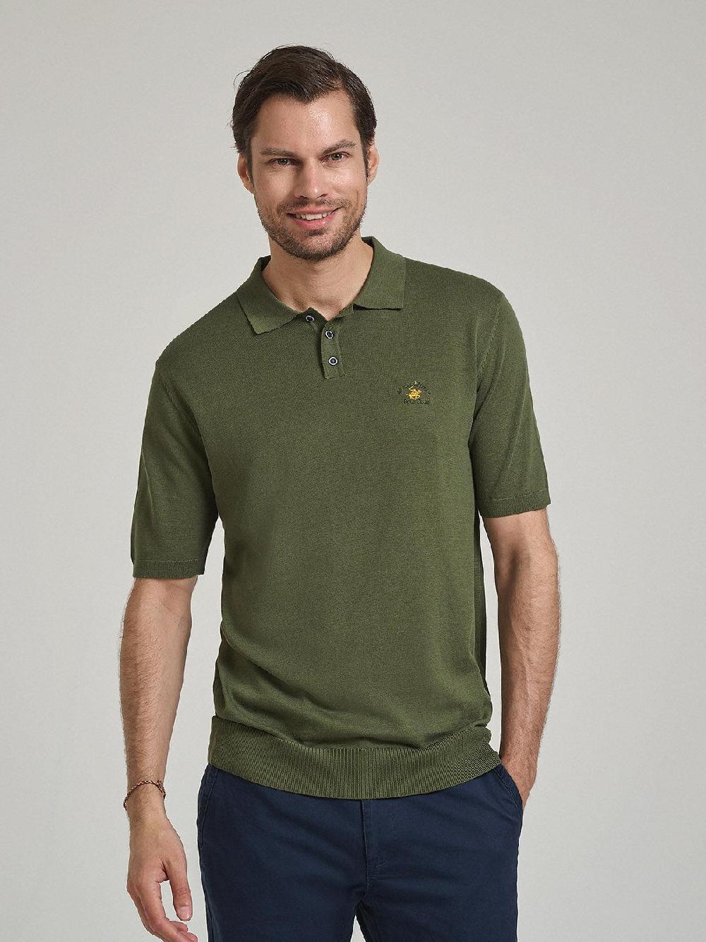beverly hills polo club SOFT COTTON POLO SHIRT ARMY GREEN