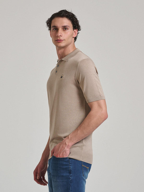 Beverly Hills Polo Club SOFT COTTON POLO SHIRT OATMEAL