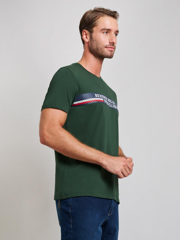 Beverly Hills Polo Club SPORT LOGO MODERN SLIM FIT T-SHIRT DARK FOREST GREEN