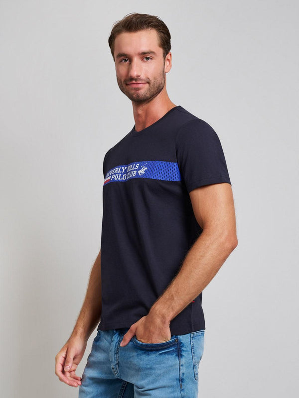 Beverly Hills Polo Club SPORT LOGO MODERN SLIM FIT T-SHIRT DARK NAVY