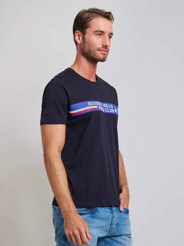 Beverly Hills Polo Club SPORT LOGO MODERN SLIM FIT T-SHIRT DARK NAVY