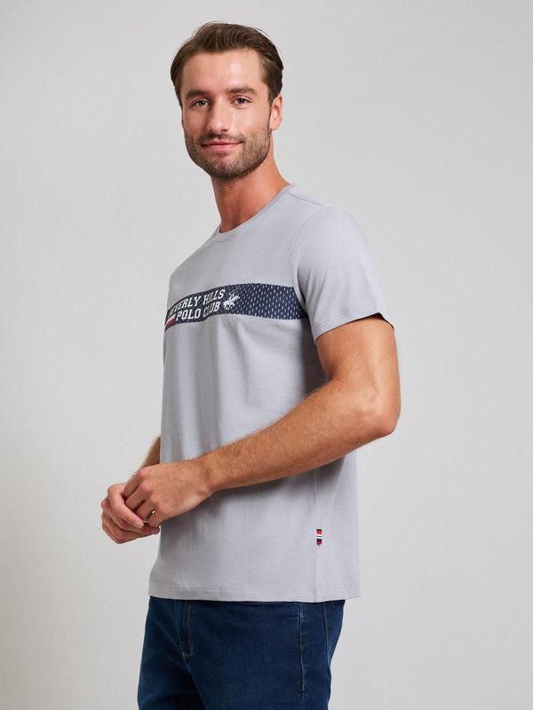Beverly Hills Polo Club SPORT LOGO MODERN SLIM FIT T-SHIRT PEARL GREY