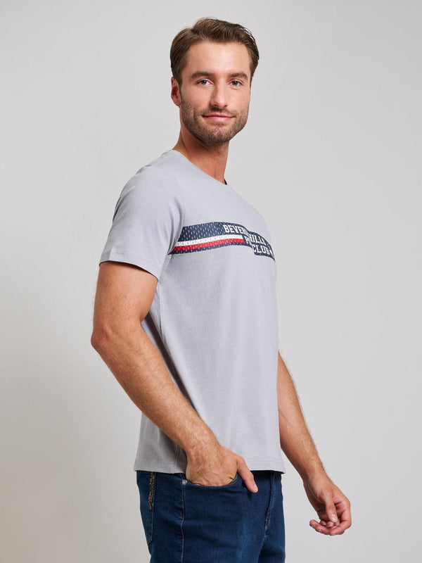 Beverly Hills Polo Club SPORT LOGO MODERN SLIM FIT T-SHIRT PEARL GREY