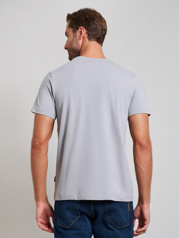 Beverly Hills Polo Club SPORT LOGO MODERN SLIM FIT T-SHIRT PEARL GREY