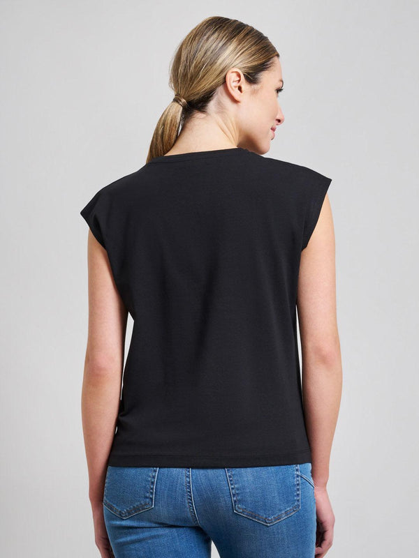 Beverly Hills Polo Club STRETCH COTTON TWISTED FRONT T-SHIRT CLUB BLACK