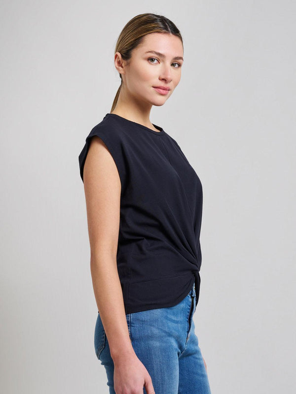 Beverly Hills Polo Club STRETCH COTTON TWISTED FRONT T-SHIRT DARK NAVY