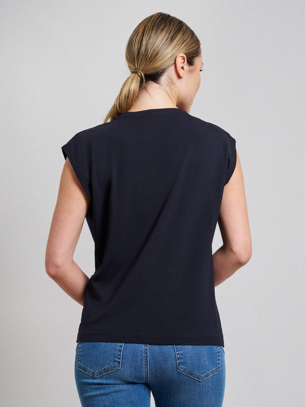 Beverly Hills Polo Club STRETCH COTTON TWISTED FRONT T-SHIRT DARK NAVY