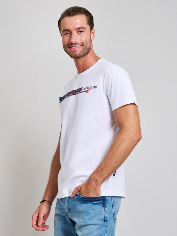 Beverly Hills Polo Club STRETCH LOGO MODERN SLIM FIT T-SHIRT GHOST WHITE