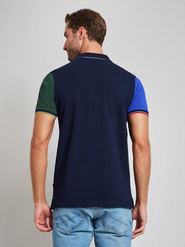 Beverly Hills Polo Club TEAM COLOURS MODERN SLIM FIT POLO SHIRT DARK NAVY