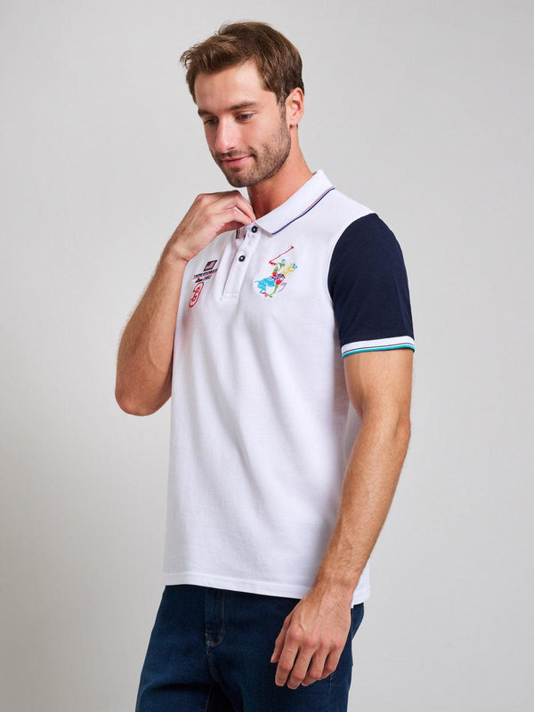 Beverly Hills Polo Club TEAM COLOURS MODERN SLIM FIT POLO SHIRT GHOST WHITE