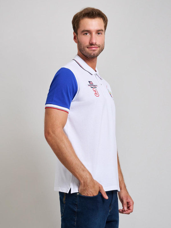 Beverly Hills Polo Club TEAM COLOURS MODERN SLIM FIT POLO SHIRT GHOST WHITE