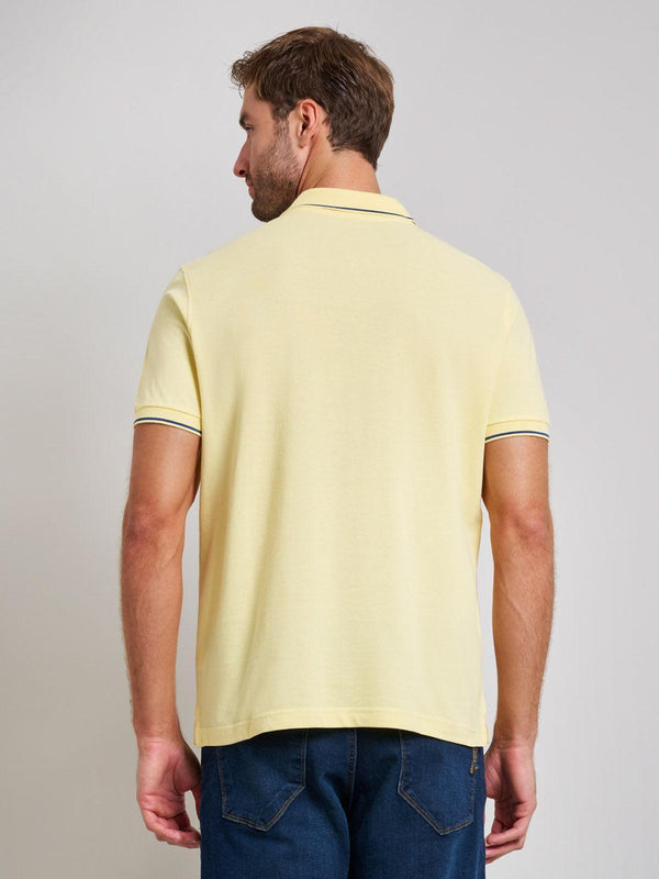 Beverly Hills Polo Club TIPPED MODERN SLIM FIT POLO SHIRT BROKEN YELLOW