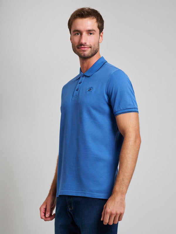 Beverly Hills Polo Club TIPPED MODERN SLIM FIT POLO SHIRT MARINE BLUE