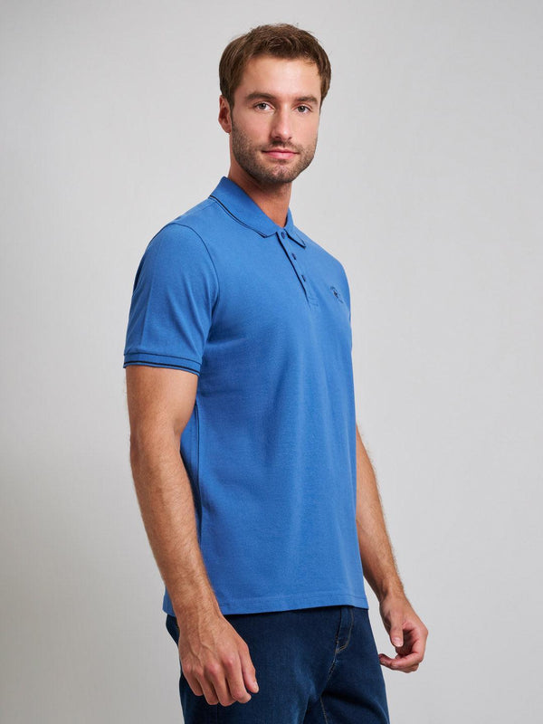 Beverly Hills Polo Club TIPPED MODERN SLIM FIT POLO SHIRT MARINE BLUE