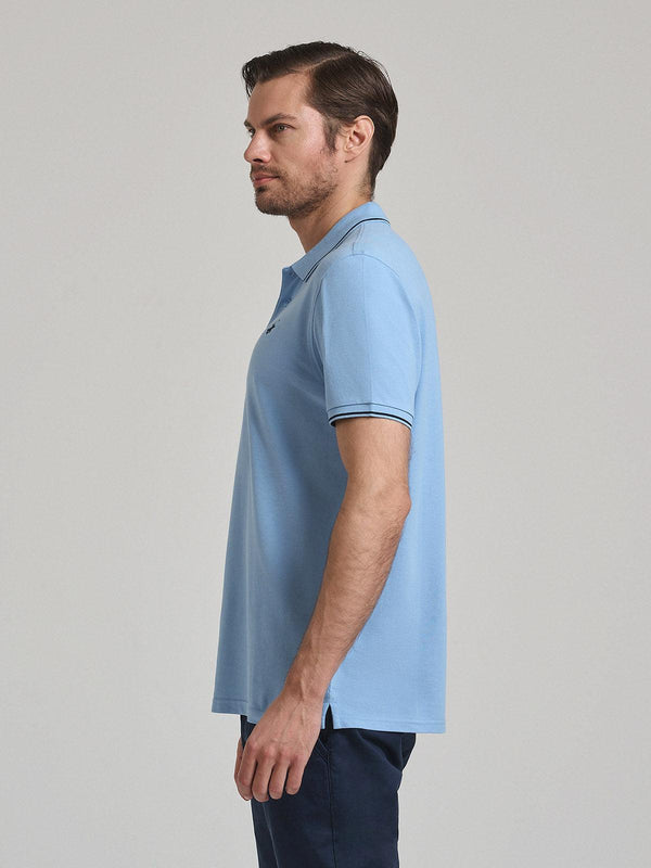 Beverly Hills Polo Club TIPPED POLO PONY POLO SHIRT BLUE SKY