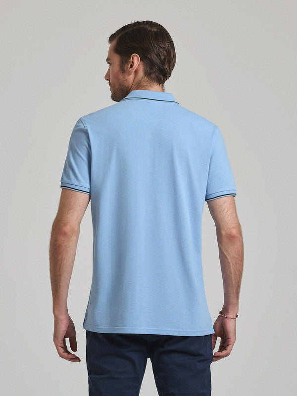 Beverly Hills Polo Club TIPPED POLO PONY POLO SHIRT BLUE SKY