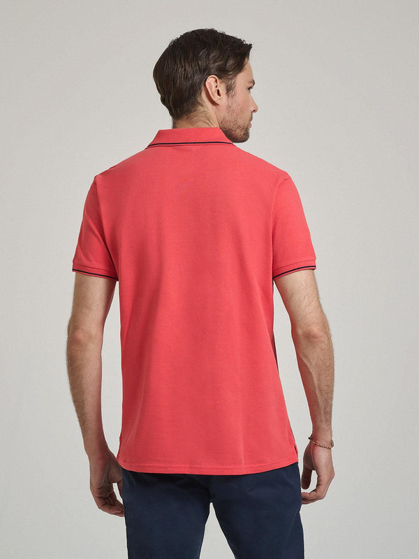 Beverly Hills Polo Club TIPPED POLO PONY POLO SHIRT CORAL