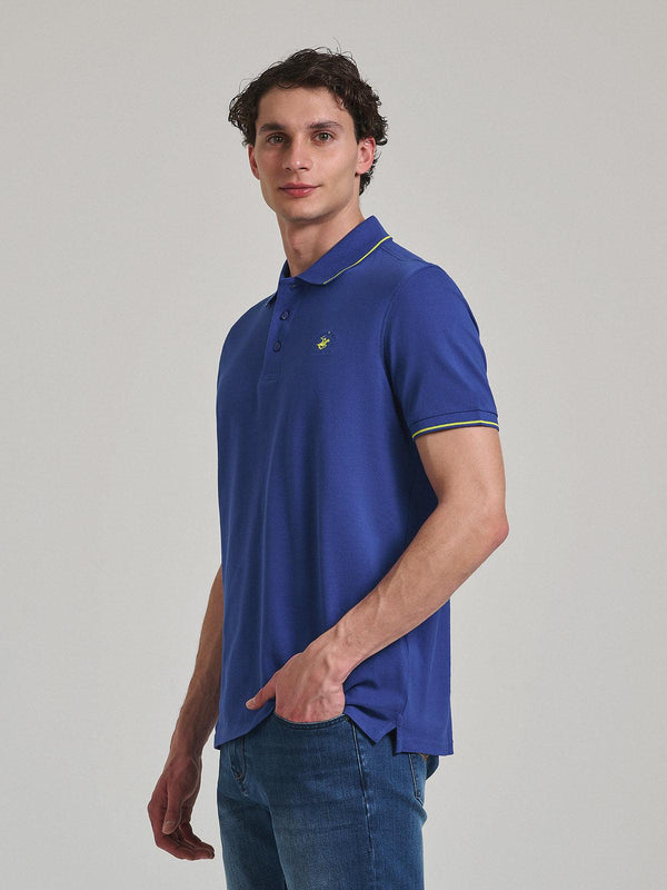 Beverly Hills Polo Club TIPPED POLO PONY POLO SHIRT DARK ROYAL