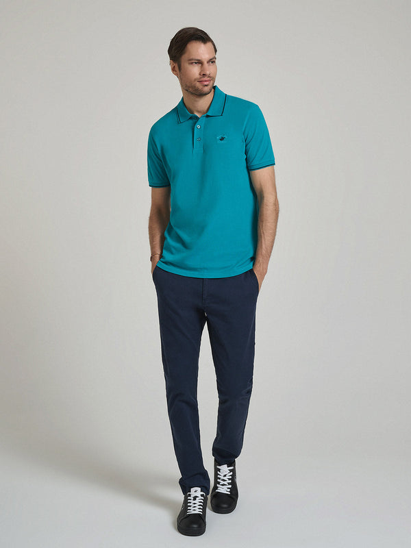 Beverly Hills Polo Club TIPPED POLO PONY POLO SHIRT DARK TEAL