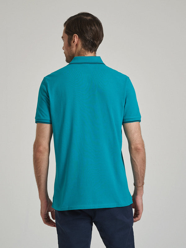 Beverly Hills Polo Club TIPPED POLO PONY POLO SHIRT DARK TEAL