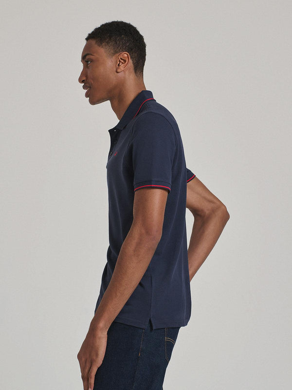 Beverly Hills Polo Club TIPPED POLO PONY POLO SHIRT NAVY