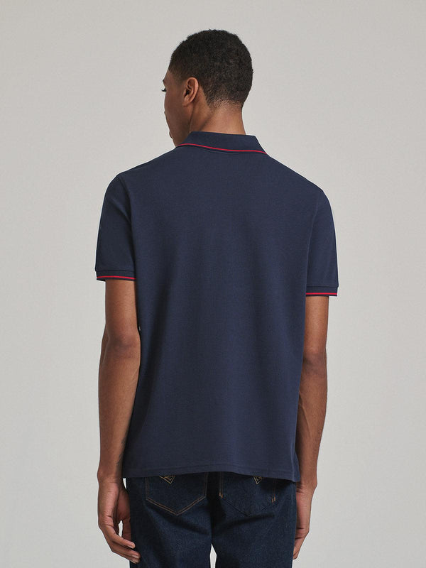 Beverly Hills Polo Club TIPPED POLO PONY POLO SHIRT NAVY