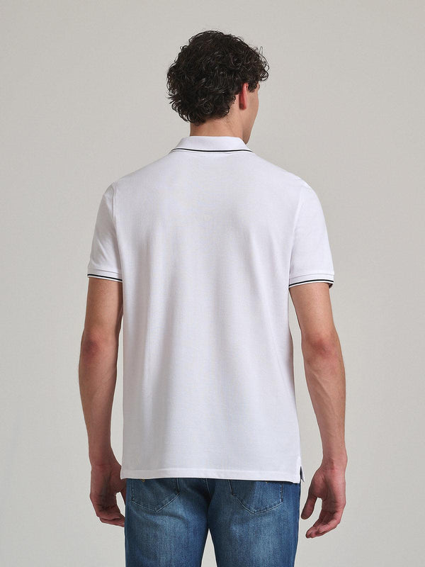 Beverly Hills Polo Club TIPPED POLO PONY POLO SHIRT WHITE