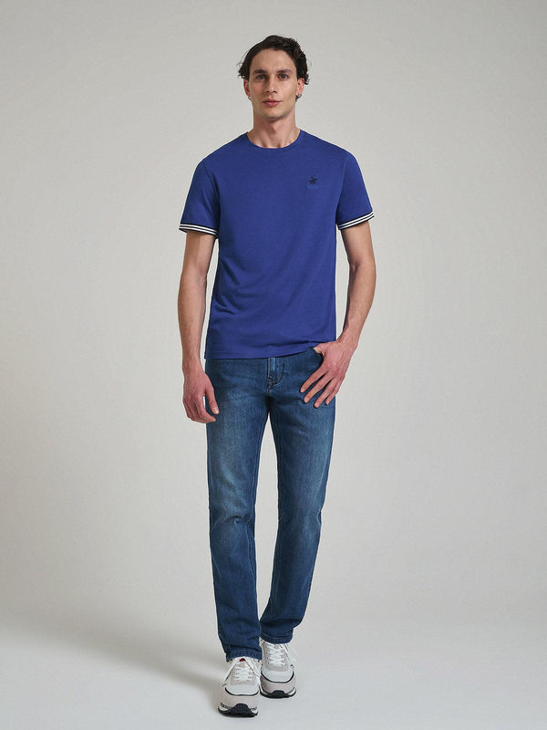 Beverly Hills Polo Club TIPPED SLEEVE T-SHIRT DARK ROYAL