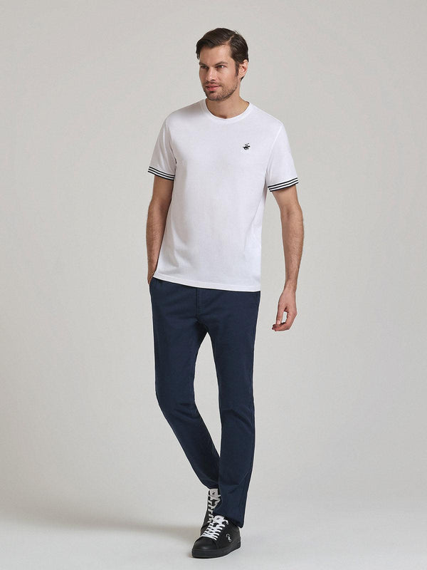 Beverly Hills Polo Club TIPPED SLEEVE T-SHIRT WHITE