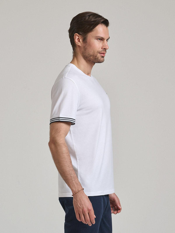 Beverly Hills Polo Club TIPPED SLEEVE T-SHIRT WHITE