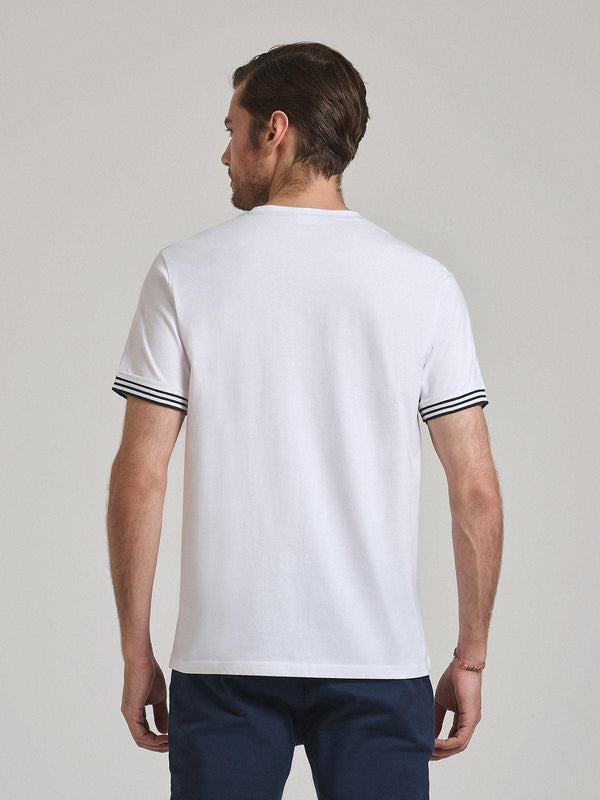 Beverly Hills Polo Club TIPPED SLEEVE T-SHIRT WHITE