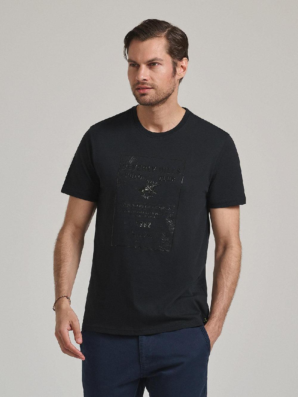 beverly hills polo club TONAL BLOCK GRAPHIC T-SHIRT BLACK