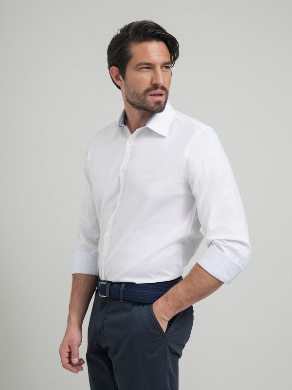 Beverly Hills Polo Club TRI-COLOUR TAG FORMAL SHIRT WHITE