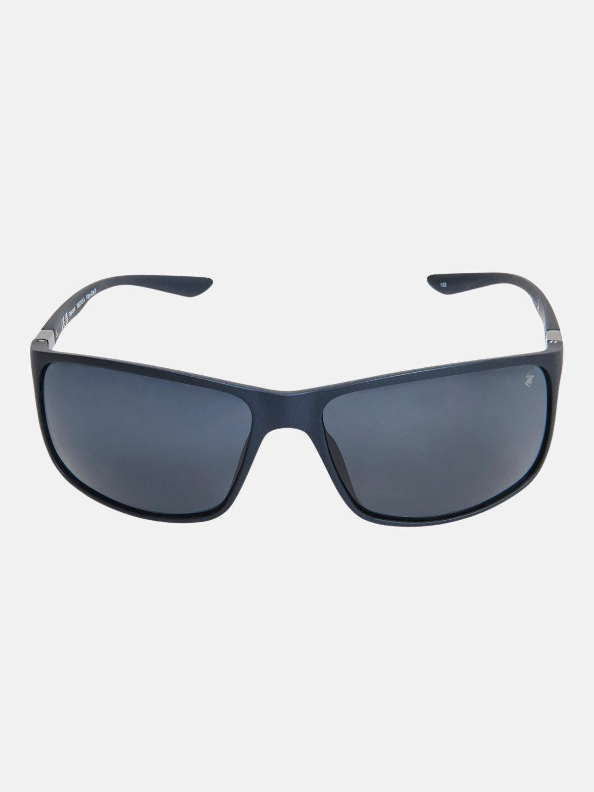 beverly hills polo club ULTEM WRAP POLARISED SUNGLASSES SATIN NAVY SOLID SMOKE
