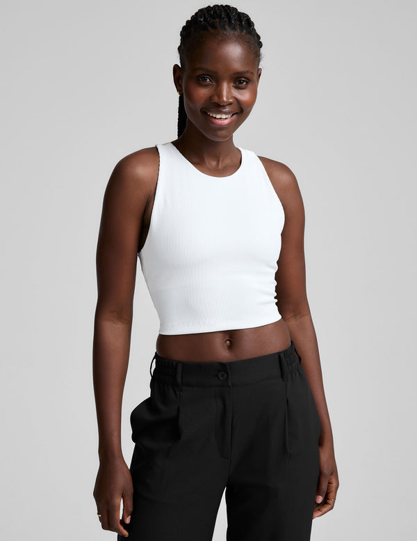 beyond yoga Refocus Ribbed Cropped Tank