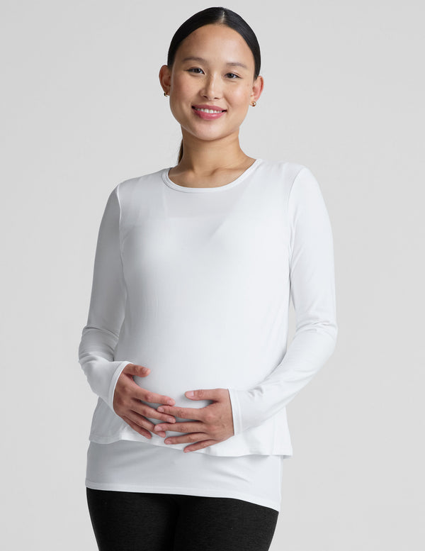 Beyond Yoga Featherweight Under Wraps Nursing Overlap Tee
