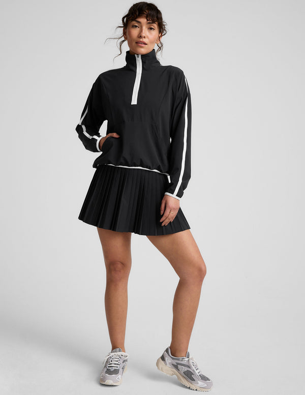 beyond yoga Stretch Woven Course Contrast Half Zip Pullover